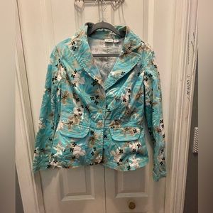 Cato Woman blue brown white black button up jacket Small